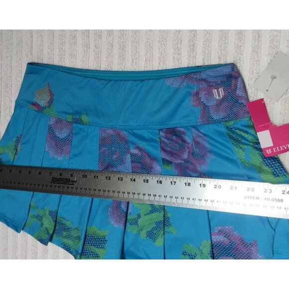 Eleven by Venus Williams Blue Floral Pleated Flutter Skirt Skort Large New $65 - Picture 7 of 8